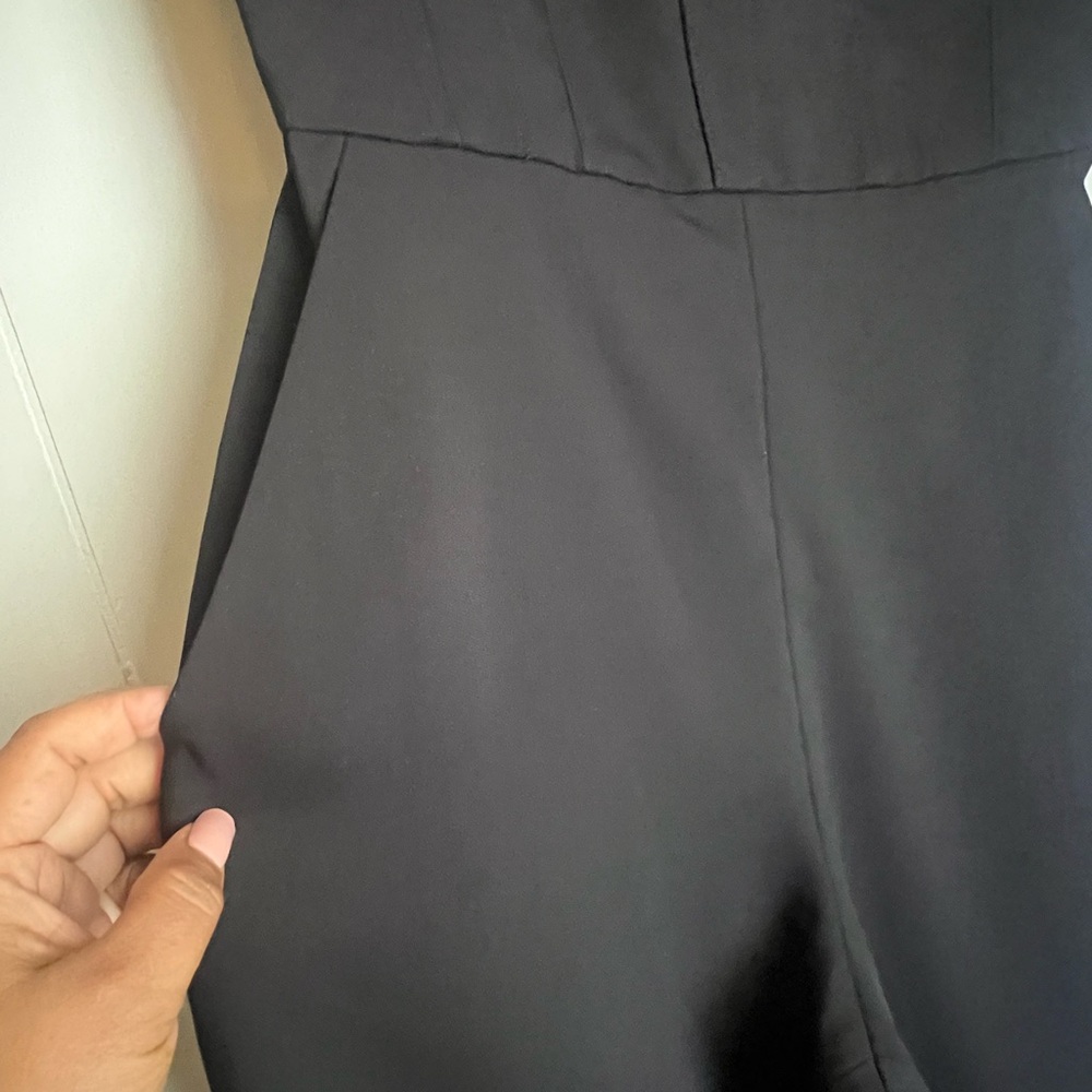 BALMAIN Black Off-Shoulder Jumpsuit with Gold Buttons - Picture 9 of 10